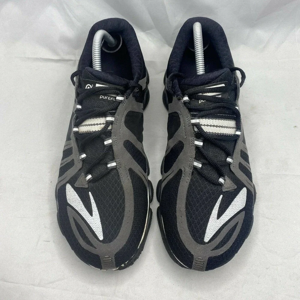 Brooks Pure Flow 2 Black Silver Running Shoes 1101371D815 Mens Size 10.5_3